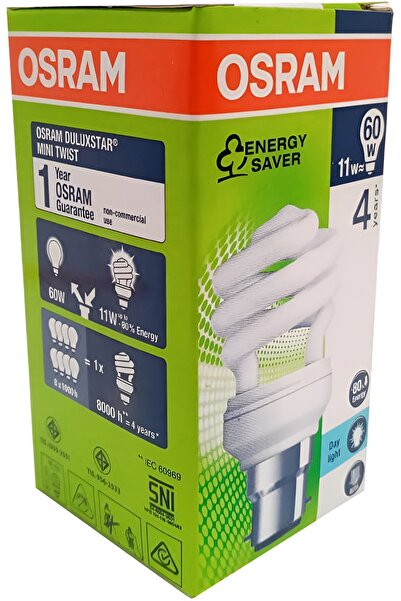 Osram DULUX Superstar Mini TWIST | Fluorescent 11W, Pin Base B22d, Day Light/...