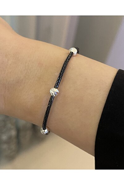 KAZZAZE Dorika Boncuklu Kazaziye Gümüş Bileklik, Tek Zincir El Dokuması Gümüş...