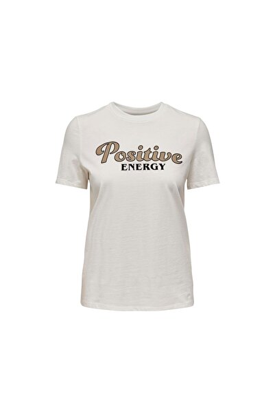 ONLY Women's White T-Shirt S/S Flower Top Box Jrs 15290566