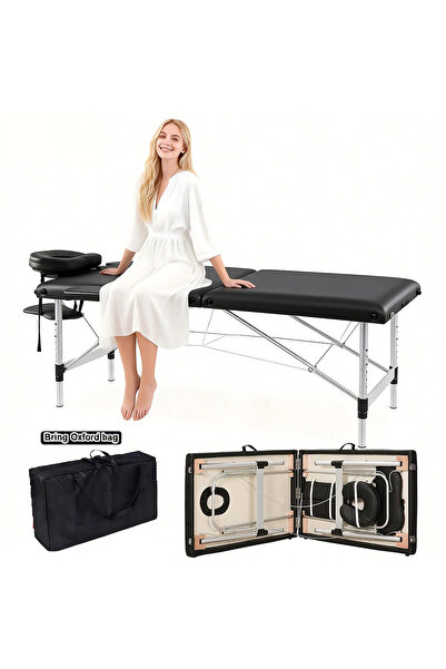 ZUIHAO Massage Table Portable 3 Folding Height Adjustable Salon Spa Table wit...