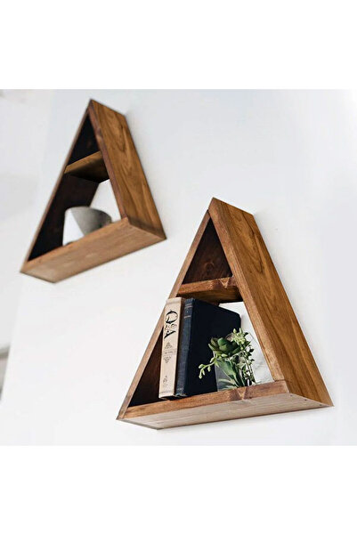 Artenova Raft perete din lemn de pin, model Trigo, culoare nuc