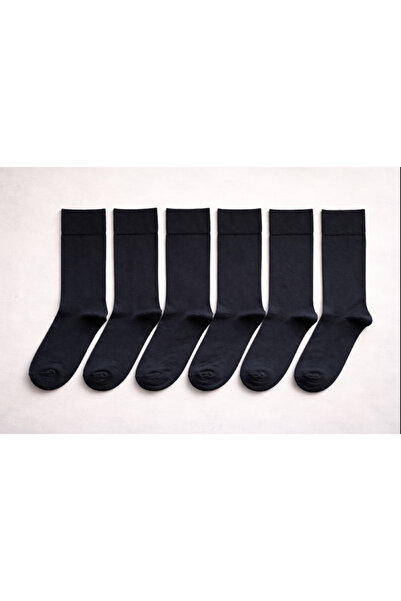 hefox 6 Pairs Men's Business Plain Classic Toe Stitch-Free Bamboo Socks K