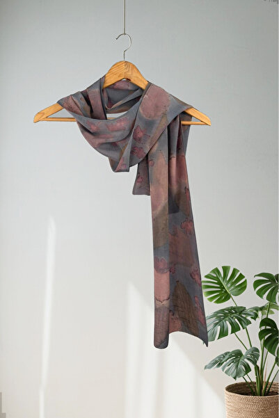 Defne&Apollon İpekçilik وشاح حرير 100% مطبوع بيئياً 25 × 160 سم Karma12