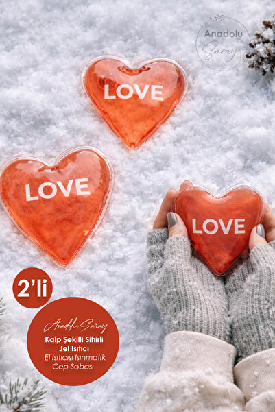 Anadolu Saray 2li Kalp Şekilli Sihirli Jel Isıtıcı El Isıtıcısı Isınmatik Cep...