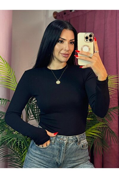 inci bayan giyim Modal Black Underwear with Finger-Insert Detail