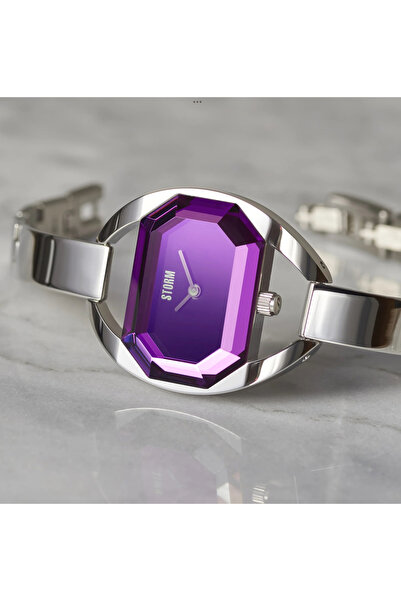 Storm Tulisa Lazer Purple Kadın Kol Saati – Çelik Kordon, Kesim Cam