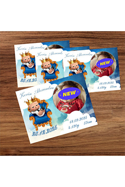 Aela.alc Baptism certificate photo magnet for little boy, set of 30 pieces