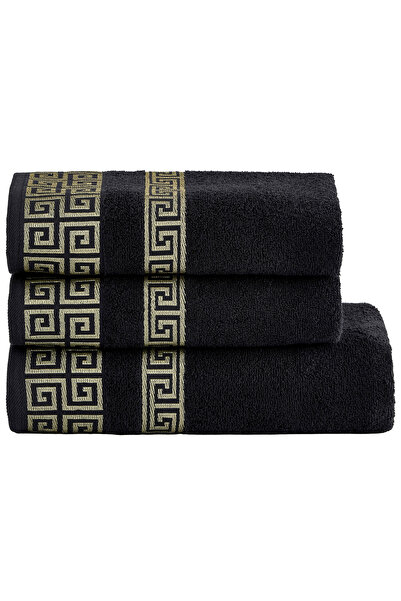 Baymen طقم مناشف 3 قطع بنمط يوناني - 1 قطعة. 70×140 سم، 2 قطعة. منشفة 50×90 س...