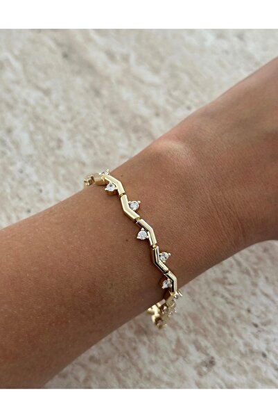 Charmist Çelik gold zirkon özel seri kuyumcu model bileklik