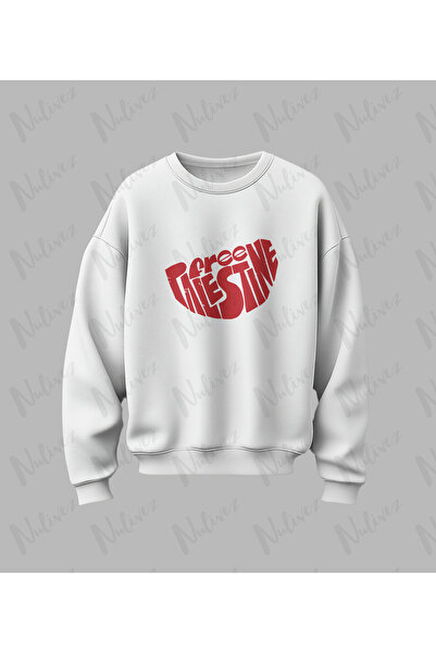 Nulivez Palestine Design Printed High Quality Unisex Oversized O Neck Sweatshirt
