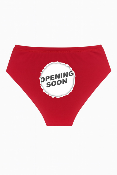 TWINTICKS Women's Red High Waist Slogan Slip Panties Special for Lovers