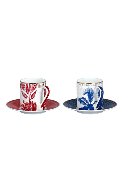 Lucky Art Palmera Bone 2-Piece Coffee Cup Set 100Cc