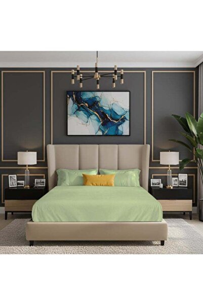 MULBERRY LIVING ملاءة سرير قطنية 100% - 250 خيط - مجموعة ألوان سادة - مقاس كوين