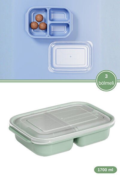Flora Üç Bölmeli Saklama Kabı, Taşınabilir Kahvaltılık Öğün Diyet Beslenme Ku...