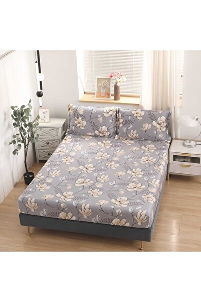 trendyhome Cocolino Bed Cover with Elastic, 3 Pieces – 180×200 cm, Floral Pat...