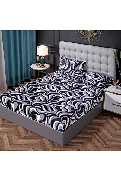 trendyhome Cocolino Bed Cover with Elastic, 3 Pieces – 180×200 cm, Abstract P...
