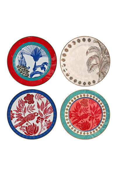 Lucky Art Palmera Bone 27cm 4-Piece Plate Set
