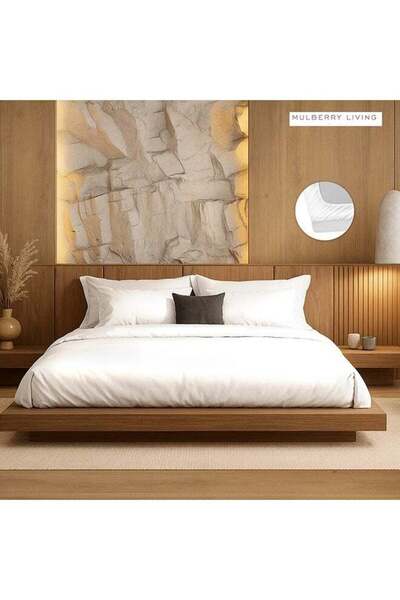 MULBERRY LIVING طقم ملاءات سرير كينج من الساتان الحريري الصناعي سيلكن بيري - ...