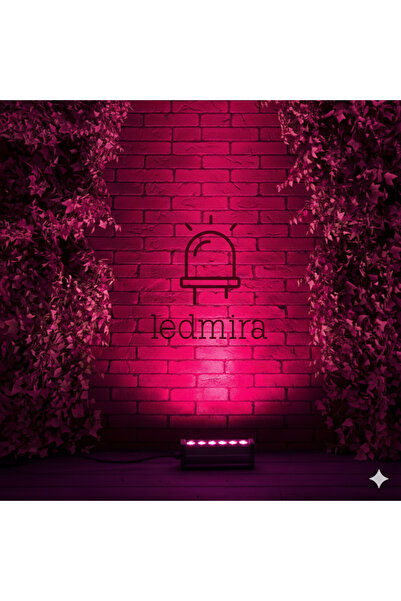 Ledmira 6w - 20cm Pembe Renk Işık Wallwasher Duvar, Minare, Bina Ve Ağaç Boyama