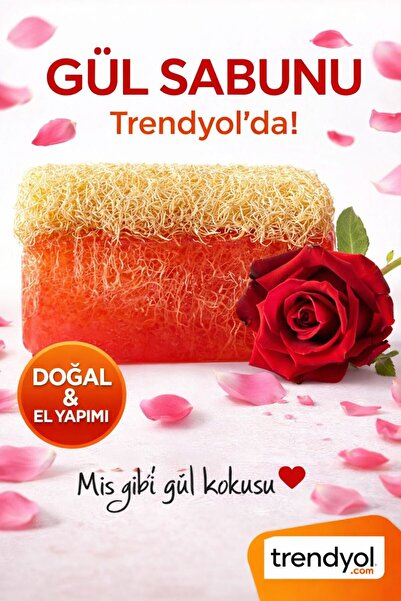Doğal El Yapımı Gül Sabunu/ Yoğun Gül Kokulu