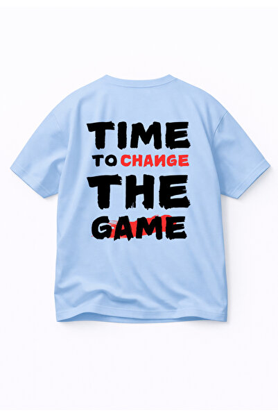 LORVEX 100% Cotton Oversized T-Shirt Comfortable Fit Time to Change Printed P...