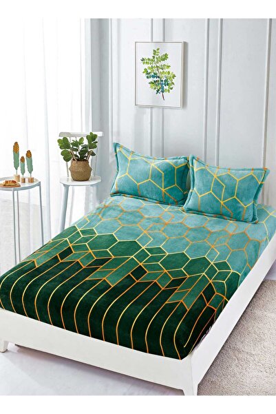 trendyhome Cocolino Bed Cover with Elastic, 3 Pieces – 180×200 cm, Geometric ...