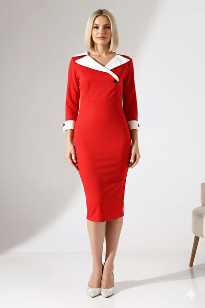 İntive Lingerie Women's Long Sleeve Contrast Trim Detail Cuff Button A-Line C...