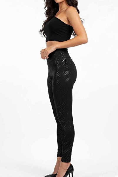 vynor atelier Women's High Waist Patterned Tights - Black