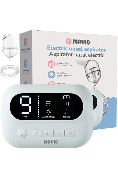 mavio Aspirator nazal electric pentru bebelusi si copii, 9 trepte, muzica, lu...