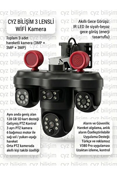 Cyz Bilişim 4 Lensli Ultra HD Wifi Kamera