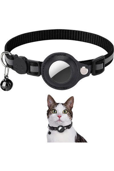 ETASHOP Airtag Compatible Reflective Cat Collar Adjustable Cat Neck Collar wi...