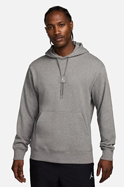 Nike Jordan Flight Fleece Hoodie Mens Gray Sweatshirt Kapüşonlu Erkek Sweatsh...