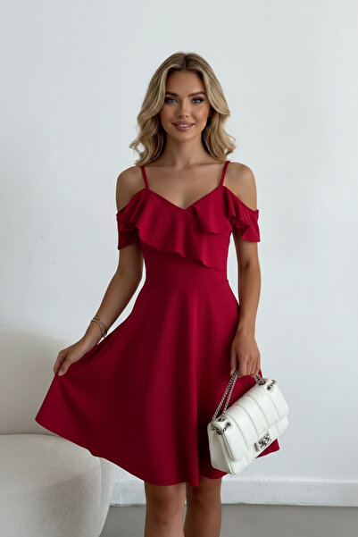 İntive Lingerie Women's Strappy Shoulder Ruffle Dress