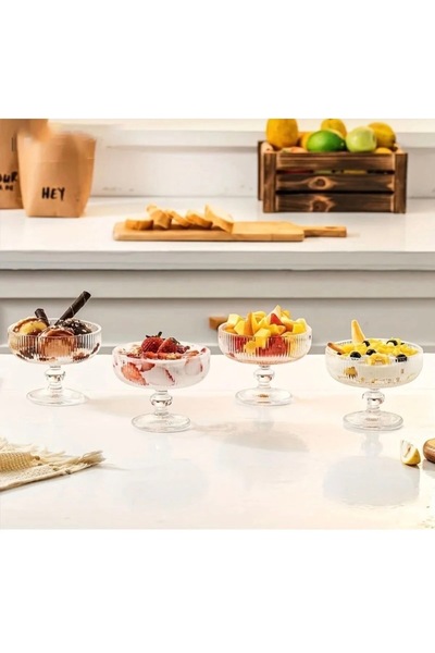 CEZVE HOME Glass Pedestal Presentation & Dessert Bowl