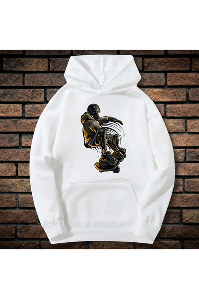 CXO Craft Men's Sweatshirt with Printed, Skater Robot, Cotton