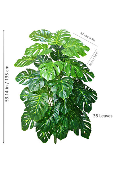 Choice33 GBY-36Y-135-2T6 60-135cm(51.9in) Artificial Monstera plastic fake pl...