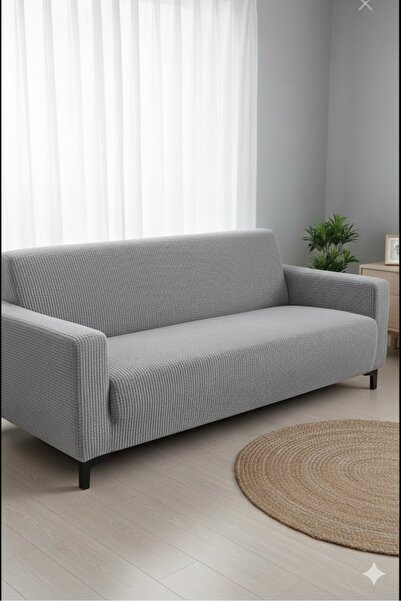 her evemağaza Bella Home Bamboo Stretch Checkered 3-Piece Sofa Cover 180 X 230