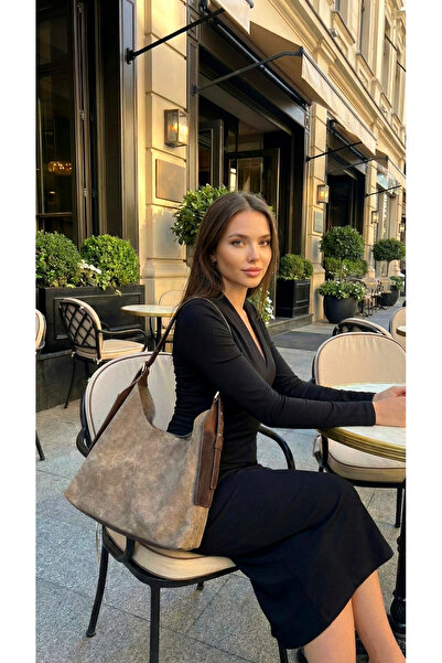 LAGRANZE Geantă de umăr din piele naturală cu textura moale