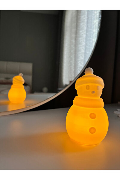 Katmanx 3D LED Işıklı Mini Kardan Adam Dekoru – 3D Baskı Masa Üstü Gece Lamba...