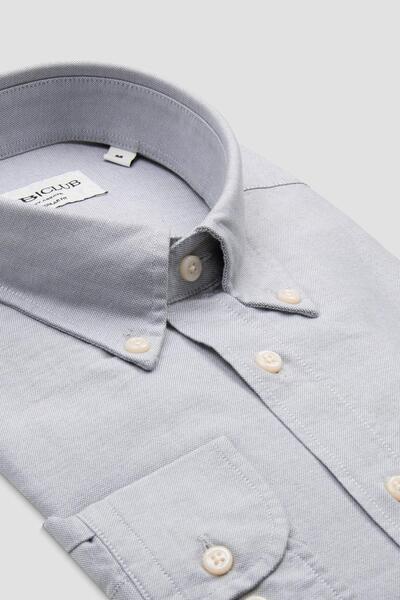 Abbate Bb Club Mike Oxford Cotton Regular Fit Dark Gray Button-Down Collar Me...