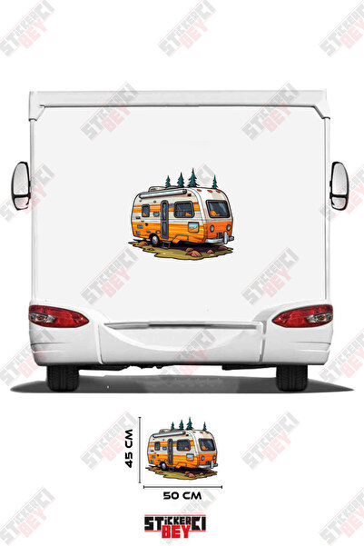 STİCKERCI BEY Camper Trailer Sticker Decal for Caravan Inside Forest