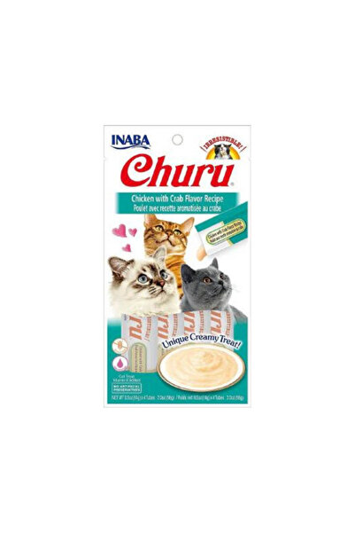 Inaba Churu Chicken with Crab Flavor 4x14g Case of 6