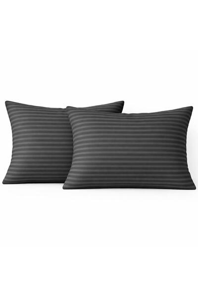 miruza ev tekstil 100% Cotton Satin 2-Piece Anthracite Pillowcase 50*70