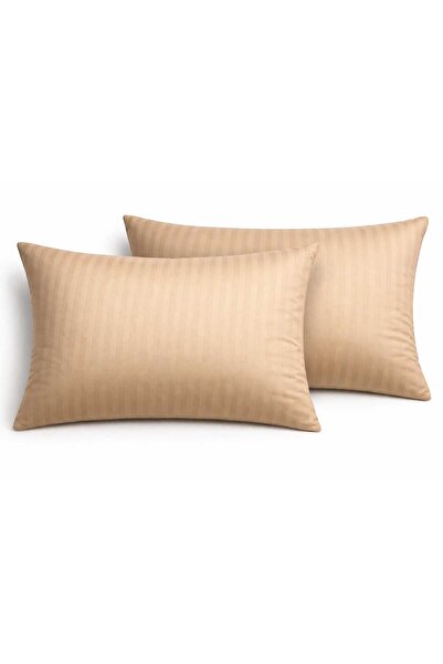 miruza ev tekstil 100% Cotton Satin 2-Piece Beige Pillowcase 50*70