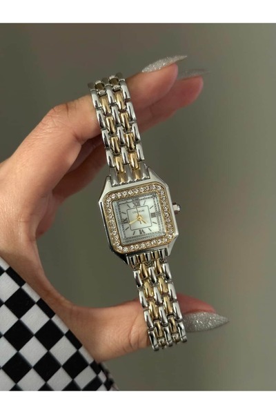 h&b design jewel Çift Renk Kadranlı Klasik Kol Saati