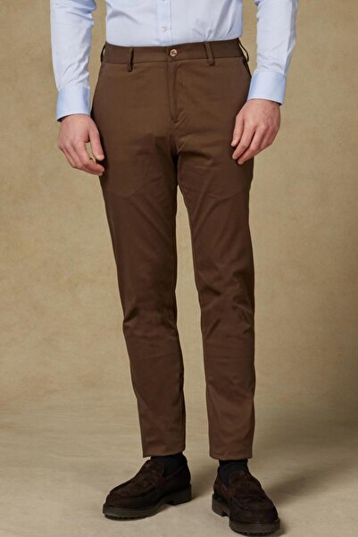 Abbate بنطلون رجالي مستقيم من قماش البوبلين المرن المخلوط بالقطن بقصة عصرية ب...