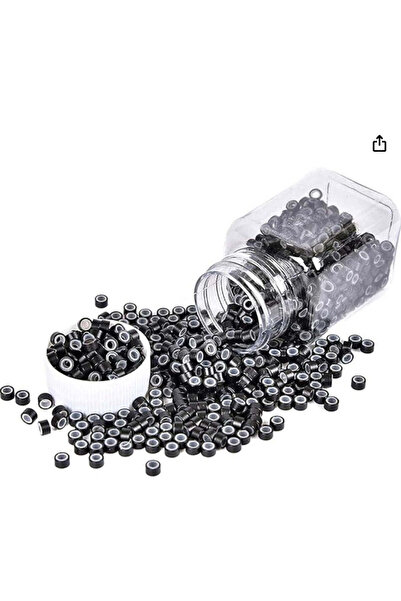 Mane Attraction 1000 قطعة من حلقات السيليكون السوداء الصغيرة 5 مم لوصلات الشعر