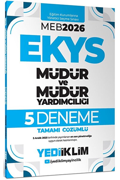 Yediiklim Yayınları 2026 MEB EKYS Müdür Ve Müdür Yardımcılığı Tamamı Çözümlü ...