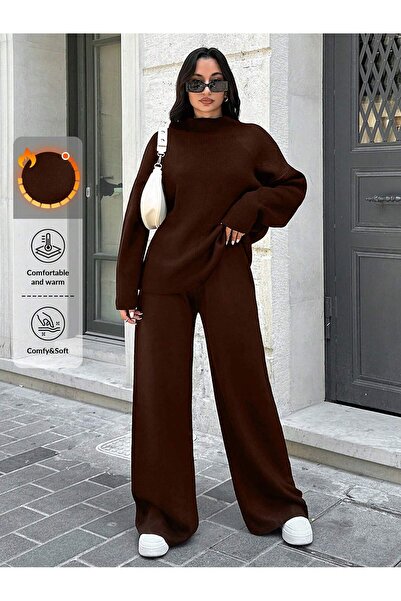 Get Crazy Mock Neck Knitwear Set