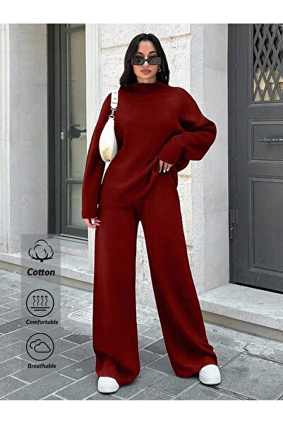 Get Crazy Mock Neck Knitwear Set